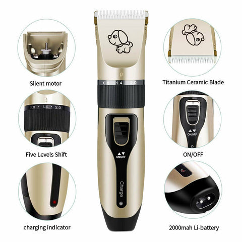 Dog Clipper Comb Set Hair Trimmer Blade Cat Pet Grooming Horse Cordless Electric