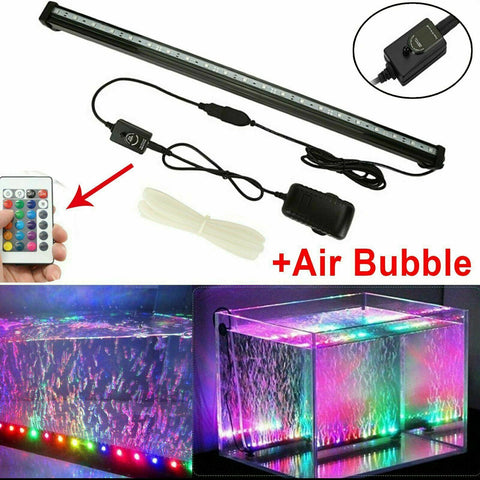 LED Aquarium Lights Submersible Air Bubble RGB Light for Fish Tank Underwater