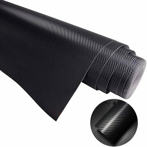 6D Gloss Black Carbon Fibre Fiber Vinyl Car Wrap Air Release Film 1.52M x30cm