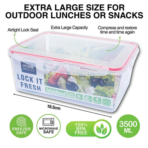 Container Lock It Fresh Food Rectangle 3500ml