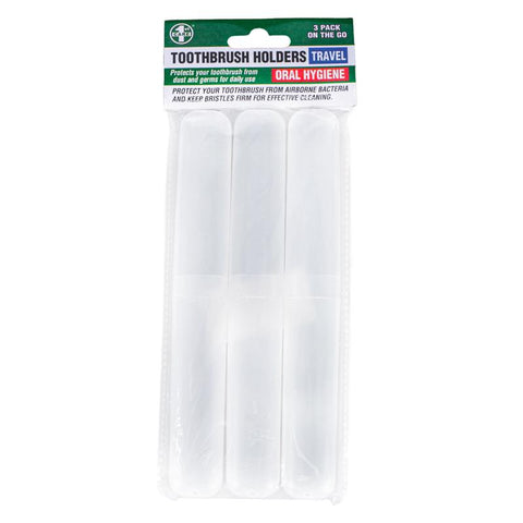 Toothbrush Holders Clear Travel 3pk