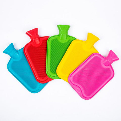 Hot Water Bottle 1.7L 32cm x 20cm Blue, Red, Yellow, Green & Pink