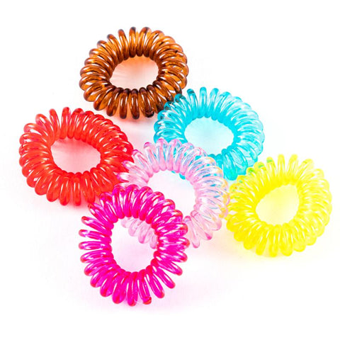 Hair Ties Spiral Anti-Kink Multi Colour 6pk