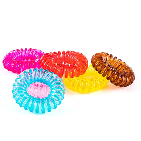 Hair Ties Spiral Anti-Kink Multi Colour 6pk