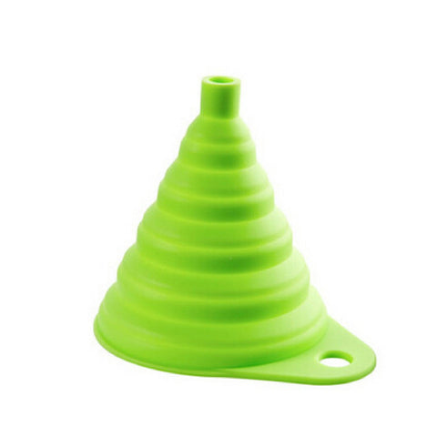 2Pcs Silicone Funnel Collapsible Foldable heat resistant oil water liquid hopper