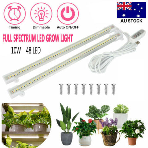 10W 48LED Grow Light Tube Strip Full Spectrum Lamp for Indoor Plants Flower Veg