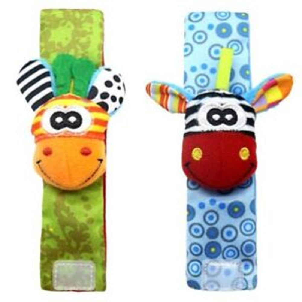 2pc/pack- Baby Infant Developmental Wrist Strap - Deer + Zebra