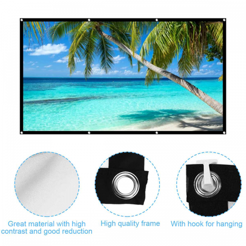 120 inch 16:9 Outdoor Simple Portable Projector Screens Foldable Rear Front Projection Screen HD Home Theater Outdoor Movies