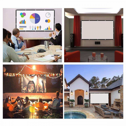 120 inch 16:9 Outdoor Simple Portable Projector Screens Foldable Rear Front Projection Screen HD Home Theater Outdoor Movies