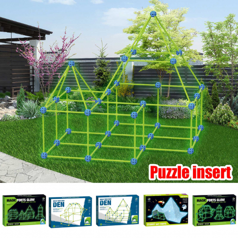 Kids Construction Fort Building Castles Tunnels Tents Kit DIY 3D Play House Building Toys for Kids Birthday Gift Building Block