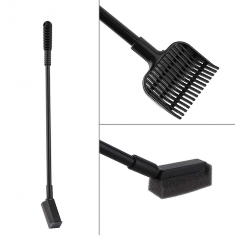 4 in 1 Aquarium Tank Cleaner Set Plant Cleaner Brush Gravel Rake Net Fork Sponge Cleaning Algae Water Grass Scraper