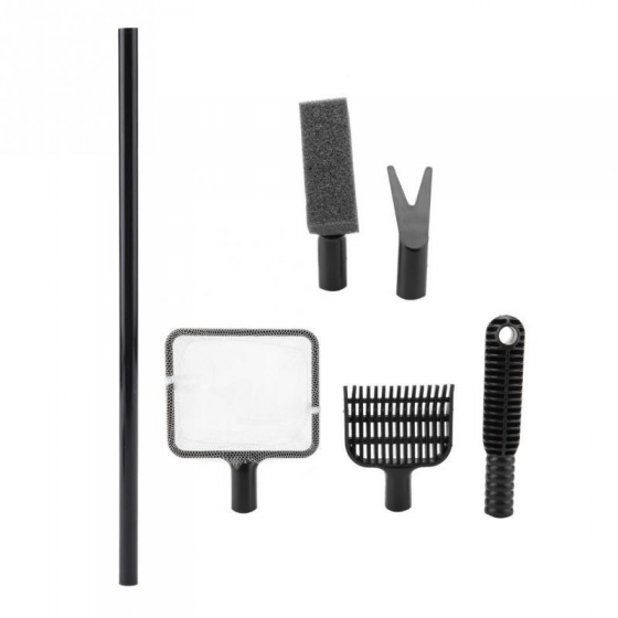 4 in 1 Aquarium Tank Cleaner Set Plant Cleaner Brush Gravel Rake Net Fork Sponge Cleaning Algae Water Grass Scraper