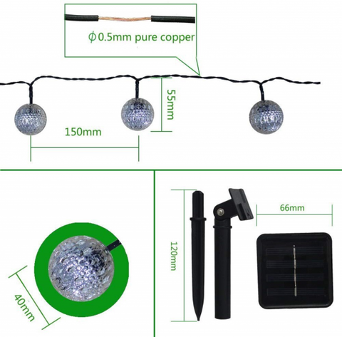 20Led 5M String Lights Solar Bulb Lamp Ball Design String Light For Indoor Outdoor Bedroom Patio Lawn Garden