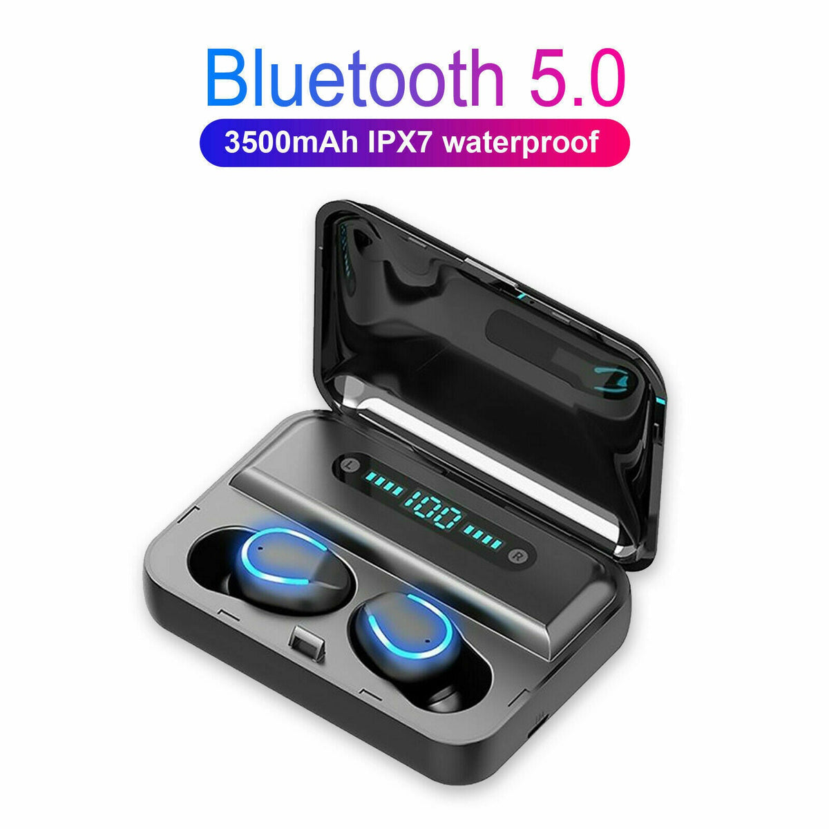 TWS Bluetooth 5.0 Wireless Headset Earphones Stereo Sport Gym Earbuds Waterproof