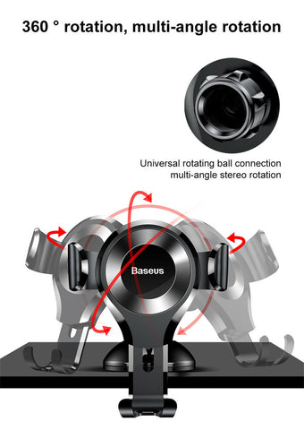 Baseus 360° Universal Dashboard Windshield Suction Car Mount Phone Holder Cradle