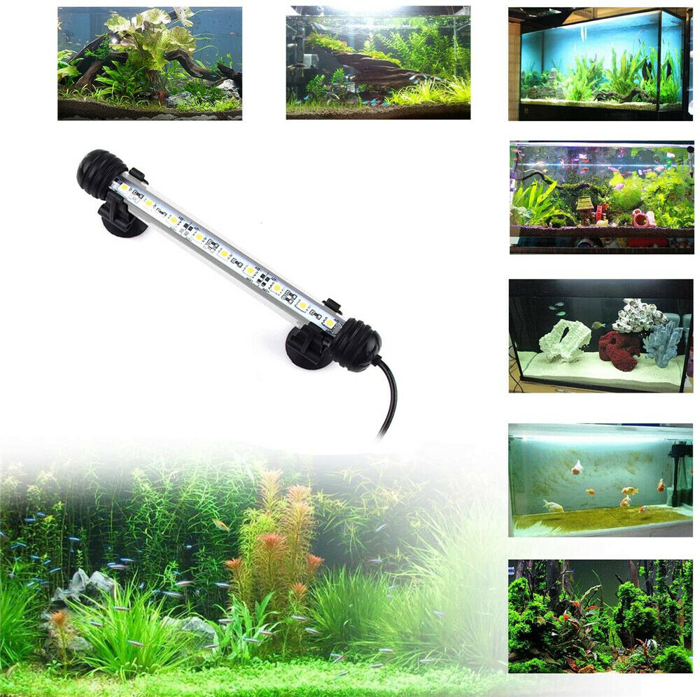 Aquarium Fish Tank SMD LED Light Bar Pool Submersible Lamp Waterproof White+Blue