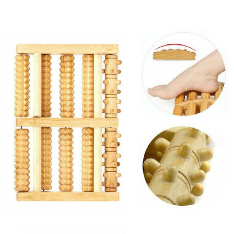 5 Roller Wooden Foot Pain Massager