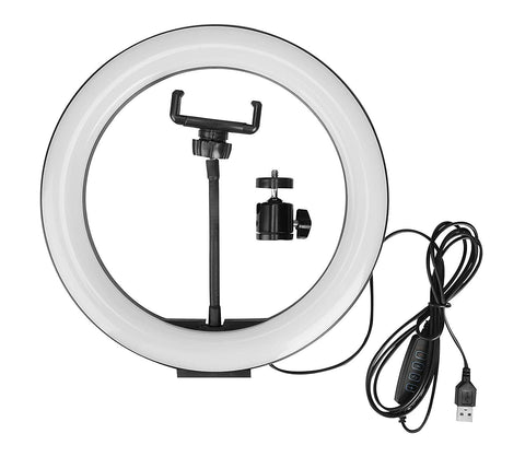 "10"" LED Ring Fill Light w/Stand & Mount Kit  LONG 1.1M SHELF AND LED RING SEPARATE P"