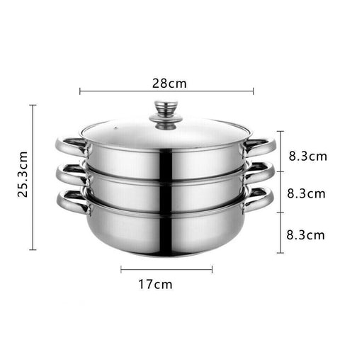 3 Tier Stainless Steel Steamer