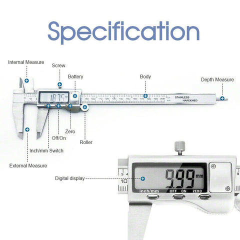 150/200/300mm Vernier Caliper LCD Electronic Digital Gauge Stainless