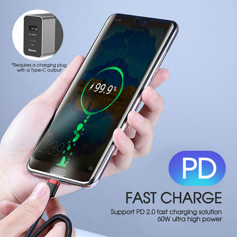 Baseus USB Type C to USB-C Cable QC3.0 60W PD Quick Charge Cable Fast Charging