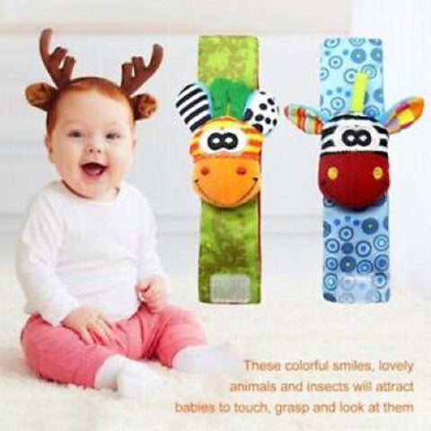 2pc/pack- Baby Infant Developmental Wrist Strap - Deer + Zebra