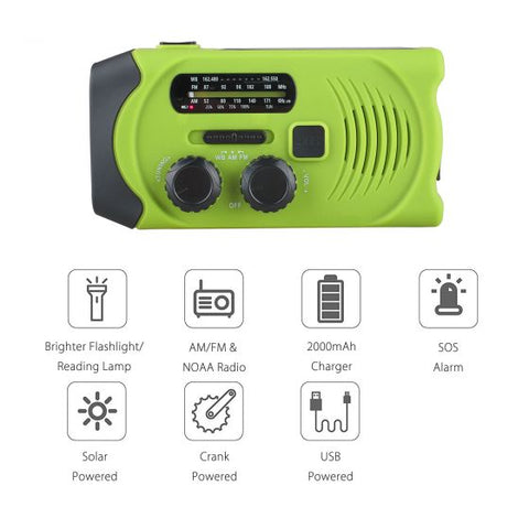 2000mAh Hand Crank Flashlight Radio