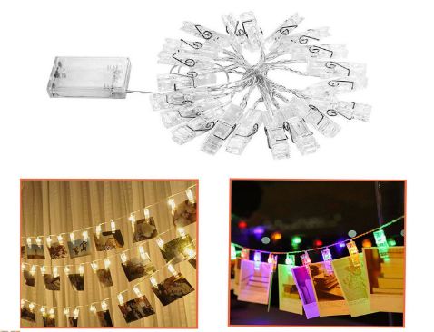 10 TO 40 LED Card Photo Clip String Fairy Lights Battery Christmas Party Wedding