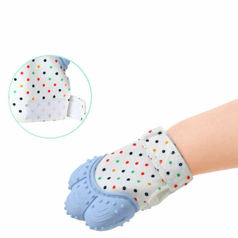 1pc/pack Food Grade Silicone Molar Gloves for Kids Teethng - Blue/Pink