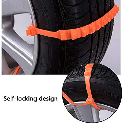 10 Pcs Anti-Skid Car Cable Tire Emergency Traction Mud Snow Chains for SUV Car Driving