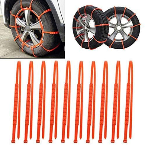 10 Pcs Anti-Skid Car Cable Tire Emergency Traction Mud Snow Chains for SUV Car Driving