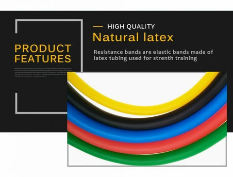 11Pcs Latex Resistance Bands