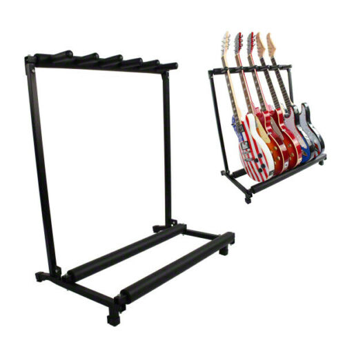 5 Guitars Guitar Stand Stylish Tidy Storage Rack Fits Metal Padded Foam