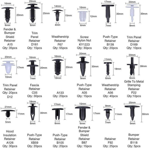 415Pcs Push Retainer Kit