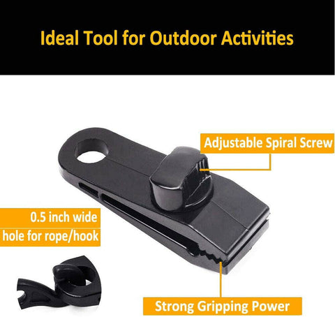 10PCS Awning Tarp Tent Clips Canvas Clamps Heavy Duty Camping Survival Grip Tool