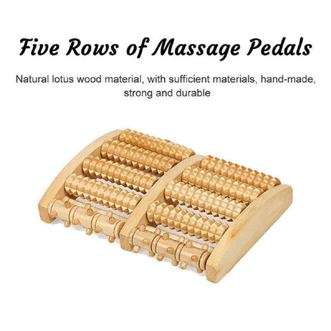 5 Roller Wooden Foot Pain Massager