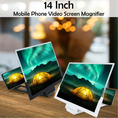 14" Folding Screen Magnifier 3D Amplifier Stand Mobile Phone Adjustable HD Video