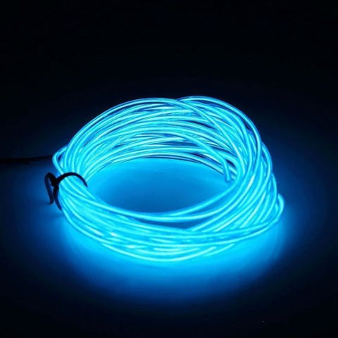 5M Neon Lights Battery Operated Luminescent Neon LED Lights 4 Light Modes Glow EL Wire DIY Car Decoration Party Strip Rope