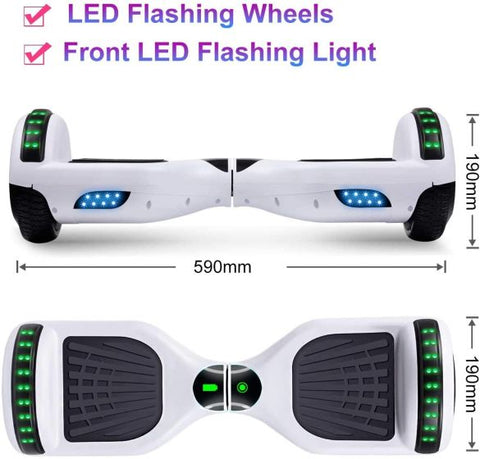 Hoverboard with Bluetooth Speaker, 6.5"Description: Self Balancing Scooter with LED Wheels and LED Lights Hover Board for Adults Kids