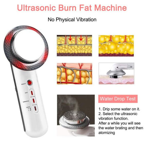 3 IN 1 Ultrasound Machine Anti Cellulite EMS Body Slimming Massager Fat Burner Weight Loss Device