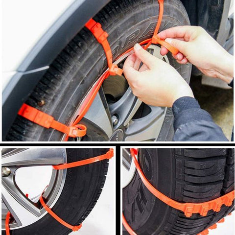 10 Pcs Anti-Skid Car Cable Tire Emergency Traction Mud Snow Chains for SUV Car Driving