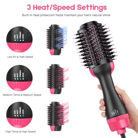 4 in 1 Hot Air Volumizer Stylers Brush Multifunctional Hair Straightener Curler for Salon and Home