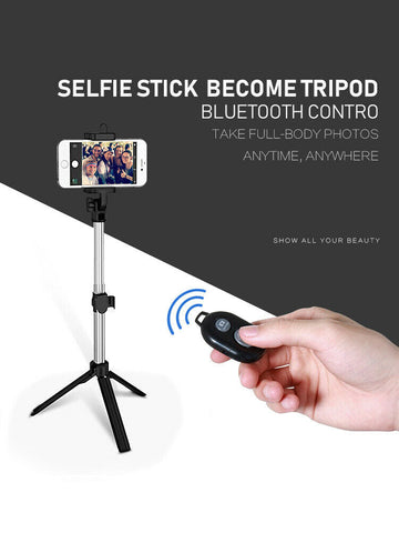 Unipod Selfie Stick Handheld Tripod Bluetooth Shutter For iPhone 12 Pro Samsung