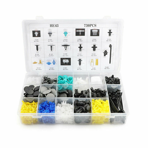 800PCS Car Trim Body Clips Kit Rivet Retainer Door Panel Bumper Plastic Fastener