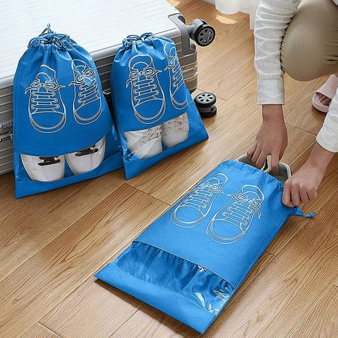 1 PCS Non-Woven Fabric Dustproof Shoe Bags with Drawstring for Travel