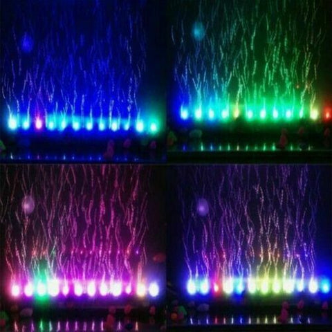 LED Aquarium Lights Submersible Air Bubble RGB Light for Fish Tank Underwater