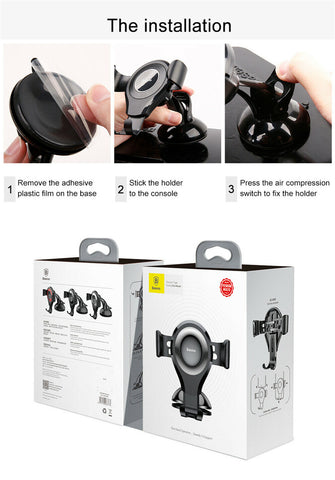 Baseus 360° Universal Dashboard Windshield Suction Car Mount Phone Holder Cradle