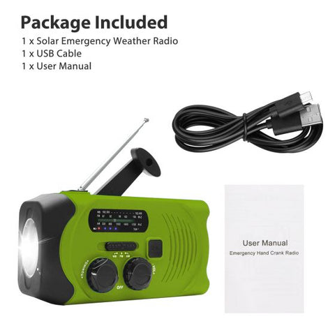 2000mAh Hand Crank Flashlight Radio