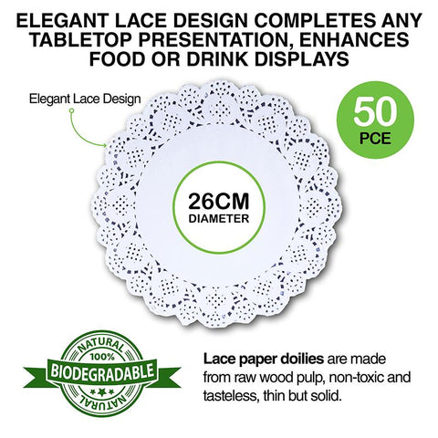 Doilies Round Paper 26cm 50pc