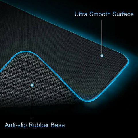 RGB LED Gaming Mouse Pad Desk Mat Extend Anti-slip Rubber Speed Mousepad